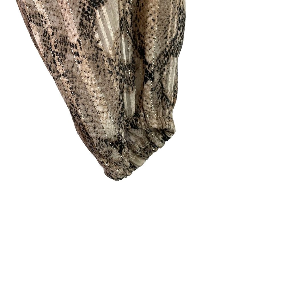 TCEC Romper Snakeskin Animal Print Long Sleeve Size M  Metallic - Picture 6 of 9